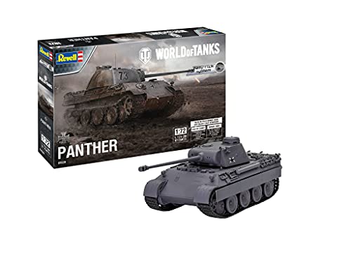 Revell 03509 Panther AUSF. D World of Tanks Modellbausatz für Einsteiger mit dem Easy-Click-System, farbige Bauteile von Revell