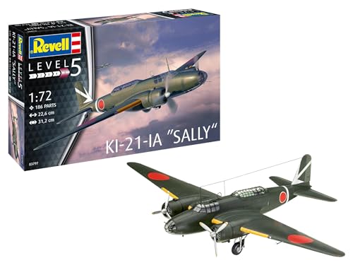 Revell Modellbau, KI-21-Ia Sally, Bausatz, Maßstab 1:72, 150 Teile, Bastelset ab 12 Jahren, Detailgetreues Modell, Langstreckenbomber, Authentische Nachbildung von Revell