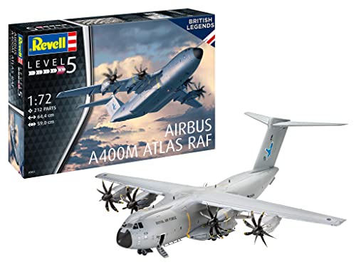 Revell 03822 Airbus A400M Atlas RAF 1:72 Scale Model Kit originalgetreuer Modellbausatz für Experten, unlackiert von Revell