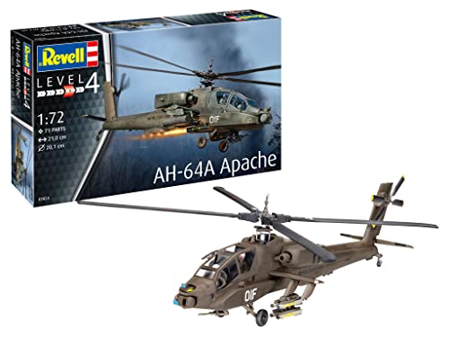 Revell 03824 AH-64A Apache Armee originalgetreuer Modellbausatz für Fortgeschrittene, unlackiert von Revell