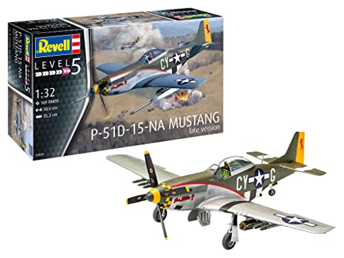 Revell 03838 P-51 D Mustang (Late Version) Fahrzeug originalgetreuer Modellbausatz für Experten, unlackiert, 1:32 von Revell