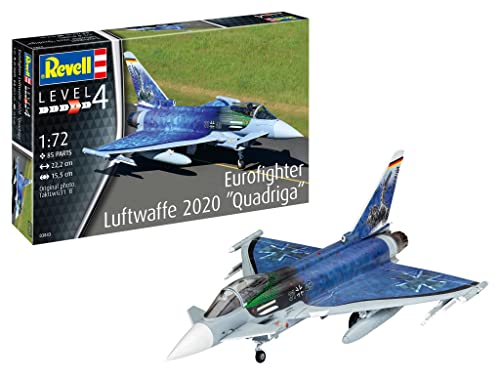 Revell 03843 Eurofighter Luftwaffe 2020 Quadriga Fahrzeug originalgetreuer Modellbausatz für Fortgeschrittene, unlackiert, 1:72 von Revell