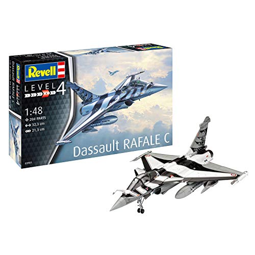 Revell RV03901 Modellbausatz Dassault Aviation Rafale C, Flugzeug im Maßstab 1:48, Level 4, orginalgetreue Nachbildung mit vielen Details, 3901 von Revell