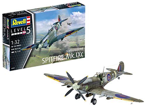 Revell 80-3927 Modellbausatz Flugzeug 1:32 - Supermarine Spitfire Mk.IXc im Maßstab 1:32, Level 5, originalgetreue Nachbildung mit vielen Details, 03927 von Revell