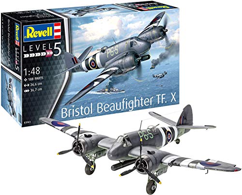 Revell 03943 14 Modellbausatz Bristol Beaufighter TF. X im Maßstab 1:48, Level 5 von Revell