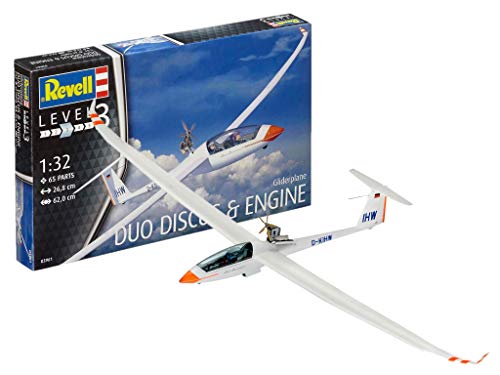 Revell 03961 10 Modellbausatz Gliderplane Duo Discus & Engine im Maßstab 1:32, Level 3 von Revell