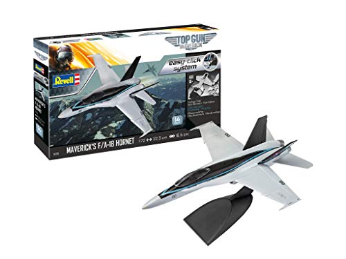 Revell 04965 F/A-18 Hornet Top Gun Hornisse originalgetreuer Modellbausatz für Einsteiger, mit dem Easy-Click-System, farbig, Mittel von Revell