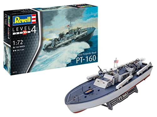 Revell 05175 Patrol Torpedo Boat PT-559 / PT-160 Fahrzeug originalgetreuer Modellbausatz für Fortgeschrittene, unlackiert, 1:72 von Revell