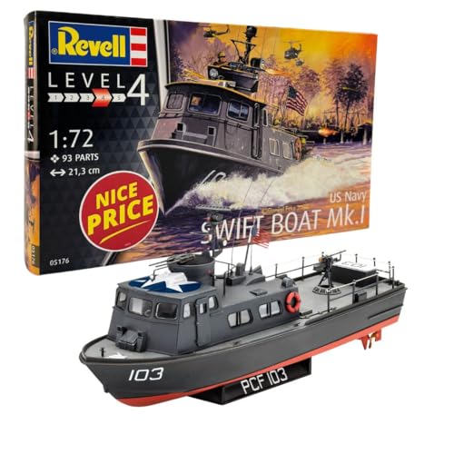 Revell Nice Price Modellbausatz I US Navy SWIFT BOAT Mk.I I Maßstab 1:72 I 93 Teile I Für Kinder und Erwachsene ab 12 Jahren I Militärboot Modellbausatz zum selber nachbauen I Authentisch von Revell