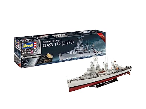 05179 Revell original getreuer Modellbausatz der German Destroyer Class 119 (Z1/Z5) Level 5 im Maßstab 1:144 für Fortgeschrittene von Revell