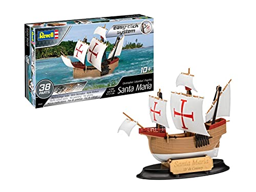 Revell 05660 Santa Maria Modellbausatz für Einsteiger mit dem Easy-Click-System, Mehrfarbig, 1/350 von Revell