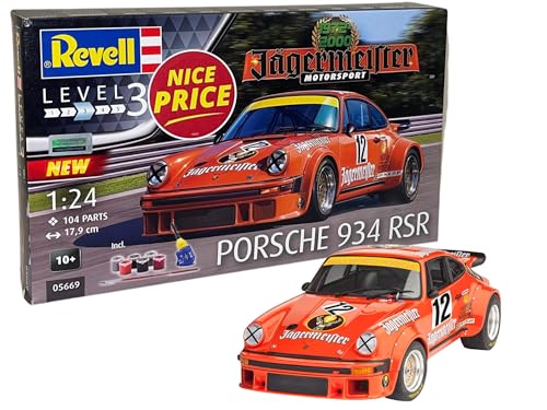 Revell 05669 1:24-50 Years of Motosport, Jägermeister originalgetreuer Modellbausatz für Einsteiger, unlackiert, 1/24 von Revell