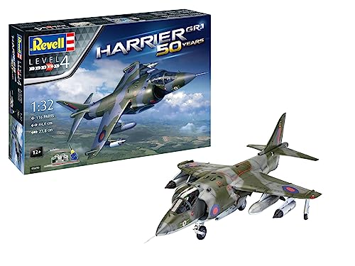 Revell RV05690 05690 5690 Hawker Harrier GR Mk.1 Geschenkset Kunststoff-Modellbausatz, mehrfarbig, 1:32, Unlackiert von Revell