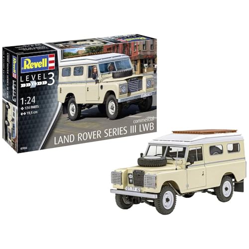 Revell Modellbausatz I Land Rover Series III LWB 109 I Detailreicher Level 3 Fahrzeug Bausatz I 174 Teile I Maßstab 1:24 I für Kinder und Erwachsene ab 10 Jahren, Mittel von Revell