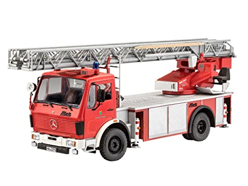 Revell 07504 Limited Edition Feuerwehrauto DLK 23-12 Mercedes Benz 1419 F/1422 F zum Selberbauen, Automodellbausatz 1:24, 42,1 cm originalgetreuer Modellbausatz für Profis, unlackiert von Revell