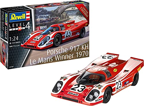 Revell 07709 Porsche 917K Le Mans Winner 1970 originalgetreuer Modellbausatz für Fortgeschrittene, unlackiert, 1:24 von Revell