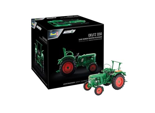 Revell 01030 Adventskalender Deutz D30 mit dem Easy-Click-System in 24 Tagen zum selbstgebauten Modellauto, Grün von Revell