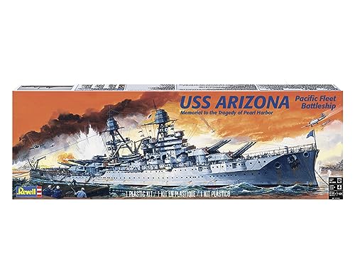 Revell 10302 USS Arizona Battleship detailgetreuer Modellbausatz, Schiffsbausatz 1:426 von Revell