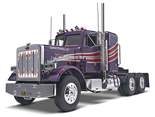 Revell Modellbausatz Peterbilt 359 Conventional Truck - Detaillierte Nachbildung mit aufklappbarer Motorhaube, verchromten Teilen und leistungsstarken 6-Zylinder-Caterpillar-Turbodieselmotor von Revell