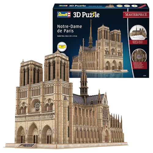 Revell 3D Puzzle Notre-Dame de Paris I Farbiges Modellbau-Set I Detailreiche Nachbildung der berühmten Kathedrale I Bauspaß für Kinder und Erwachsene I Farbiges Modellbau-Set von Revell