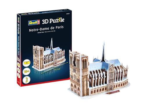 Revell 3D Puzzle Notre-Dame de Paris I Farbiges Modellbau-Set I Detailreiche Nachbildung der berühmten Kathedrale I Bauspaß für Kinder und Erwachsene I Farbiges Modellbau-Set von Revell