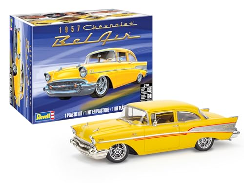 Revell Modellbau, '57 Chevy® Bel Air® Two Door Sedan, Bausatz, Maßstab 1:25, 150 Teile, Bastelset ab 12 Jahren, Detailgetreues Modell, Klassisches Auto, Authentische Nachbildung von Revell