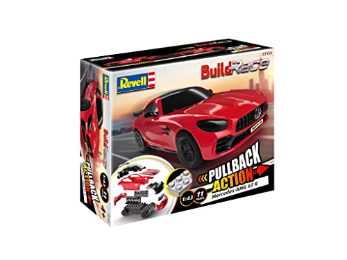 Revell 23154 Build 'n Race Mercedes-AMG GTR 1:43 Scale Model Kit Auto-Bausatz mit Rückziehmotor für Kinder ab 4, Rot, Einheitsgröße von Revell