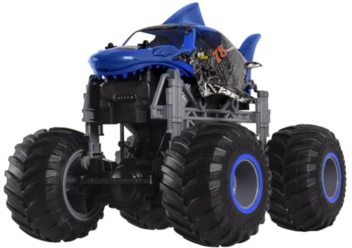 Revell Control 24558 RC Monster Truck BIG SHARK, Hai Design, 2.4 GHz, für Recht-und Linkshänder, bullige Reifen, Li-Ion-Akku, 32,5 cm ferngesteuertes Auto, Blau von Revell