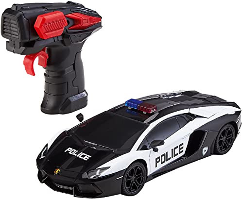 Revell Control Lamborghini Aventador Coupé Polizei I RC Scale Car mit 2.4 GHz-Fernsteuerung I Maßstab 1:24 I Actiongeladenes Polizei-Design I 10 km/h I LED-Frontbeleuchtung I ab 8 Jahren geeignet von Revell