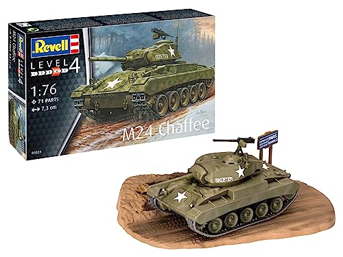 Revell 03323 M24 Chaffee originalgetreuer Modellbausatz für Fortgeschrittene, unlackiert, 1:76 von Revell