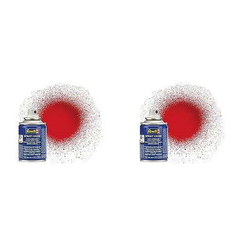 Revell 34131 Spraydose feuerrot, glänzend Spray Color, Farben in der praktischen 100-ml-Sprühdose (Packung mit 2) von Revell