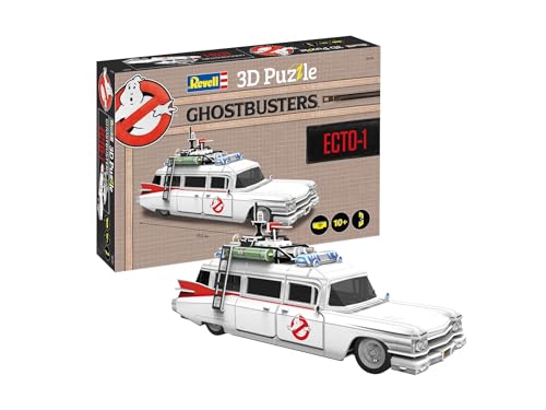 Revell Ghostbusters Ecto-1 3D-Puzzle | Offiziell Lizenziert | Authentischer Cadillac Miller-Meteor | Herausfordernd mit 120 Teilen | Ideal für Fans und Sammler | Perfekte Geschenkidee | Ab 10 Jahren von Revell