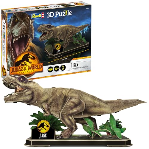 Revell Jurassic World Dominion | 3D Puzzle T-Rex | Diorama Set | Dinosaurier-Spielzeug für Kinder & Erwachsene | Geschenkidee | Perfekt für Sammler | 54 Teile | Ab 10 Jahren von Revell