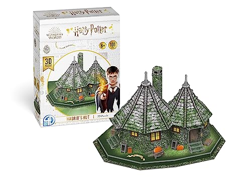 Revell 3D Puzzle 00305 I Harry Potter Hagrids Hut I 101 Teile I 2 Stunden Zauberhafter Bauspaß für Kinder und Erwachsene I Ab 8 Jahren I Erlebe die magische Welt von Hogwarts hautnah von Revell