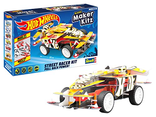 Revell 50312 Winning Formula, Spielzeugauto 1:32 mit Sprungschanze Hot Wheels Maker Kitz-zusammenbauen und losfahren, mit Rückziehmotor (Pull Back), orange von Revell