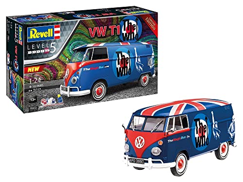 Revell 5672 Geschenkset VW T1 Tour-Bulli The Who, Fan-Edition, originalgetreuer Automodellbausatz für Fortgeschrittene, Starter Kit mit Basis-Zubehör von Revell