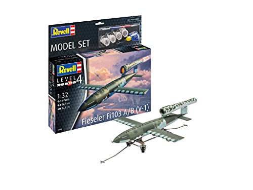 Revell 63861 Model Set Fieseler Fi103 V-1 Fahrzeug originalgetreuer Modellbausatz für Fortgeschrittene, mit Basis-Zubehör, unlackiert von Revell