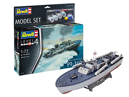 Revell 65175 1:72 Torpedo Boat PT-559/PT-160 Fahrzeug originalgetreuer Modellbausatz für Fortgeschrittene, unlackiert von Revell