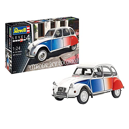 REVELL GMBH REL67653 Die Ente zum Selberbauen, Model Set Citroën 2 CV Cocorico, Automodell 1:24, 16 cm Citroen Modelle und Zubehör, unlackiert von Revell