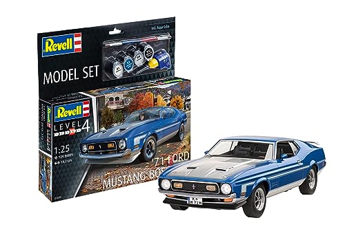 Revell 67699 1:25-Model Set 71 Mustang Boss 351 originalgetreuer Modellbausatz für Fortgeschrittene, unlackiert von Revell