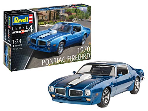 Revell 07672 1970 Pontiac Firebird, Automodellbausatz 1:24, 20,3 cm originalgetreuer Modellbausatz für Fortgeschrittene, unlackiert von Revell