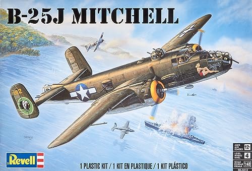 Revell 85551230003 B-25J Mitchell detailgetreuer Modellbausatz, Flugzeugbausatz 1:48, Mittel von Revell