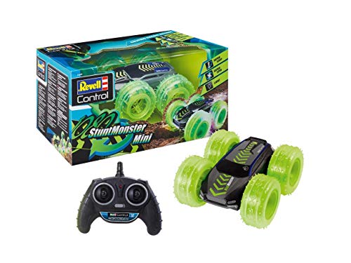 Revell Control 23509 RC Car StuntMonster 1080 Mini, 2.4GHz, 4WD Allrad, mit Überschlagfunktion, beidseitig fahrbar, Reifen mit LED ferngesteuertes Auto, 24cm, 15,7 cm von Revell Control