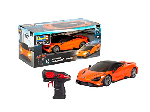 Revell Control Mc Laren 765LT I Maßstab 1:24 I Detailgetreues Design I 2,4 GHz Technologie für ungestörte Rennen I LED-Frontbeleuchtung für spannende Fahrten im Dunkeln I Für Kinder ab 8 Jahren von Revell Control