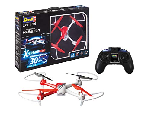 Revell Control RC X-Treme Quadrocopter Marathon I Bis zu 30 Minuten Flugspaß du I Hohe Manövrierfähigkeit I 6-Achsen-Stabilisierungssystem I Höhensensor und Headlessmode I 4CH-GHz-Fernsteuerung von Revell Control