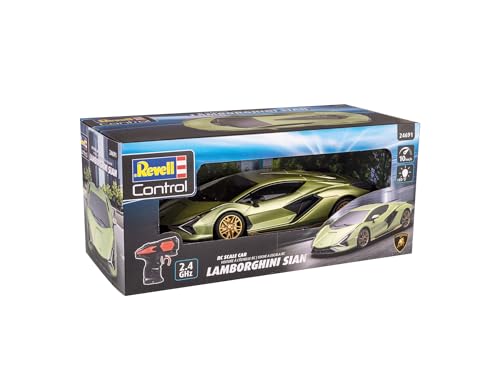 Revell Control I RC Scale Car Lamborghini Sián I Maßstab 1:24 I 2.4 GHz Fernsteuerung I LED-Frontbeleuchtung I Geschwindigkeit 10 km/h I Länge 205 mm I Ab 8 Jahren von Revell