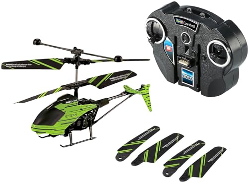 Revell 23829 RC Helikopter mit Fernbedienung Streak, Gyro, 2-Kanal IR-Fernsteuerung, Indoor-Flugmodell, mit Glow-in-The-Dark Effekt Hubschrauber Ferngesteuerter Heli, Grün, 15 cm von Revell