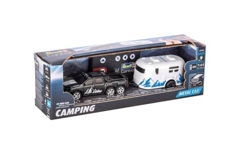 Revell Control, Mini RC Car mit Camper, Maßstab 1:64, Ab 6 Jahren, Funkfrequenz: GHz, Camping-Abenteuer im Kleinformat, Realistisches Design, Funkgesteuertes Spielzeugauto, Drinnen & draußen geeignet von Revell Control