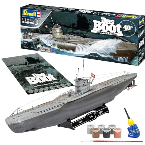 Revell Das Boot Collector's Edition - 40th Anniversary | Exquisiter U 96 Modellbausatz | Nachdruck des Original Filmplakats 1981 | Komplett mit Basisfarben, Kleber & Pinsel | Maßstab 1:144 von Revell