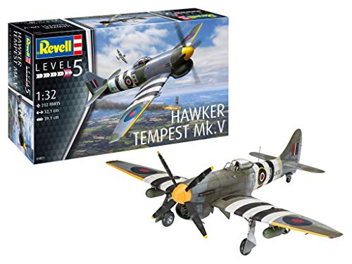 Revell 03851 Hawker Tempest V Luftfahrt originalgetreuer Modellbausatz für Experten, unlackiert, 1:32 von Revell